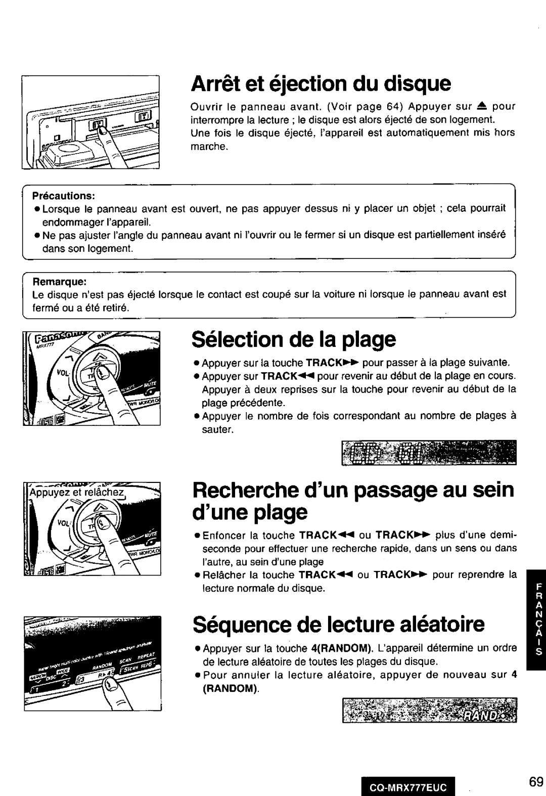 Panasonic CQ-MRX777EUC manual 