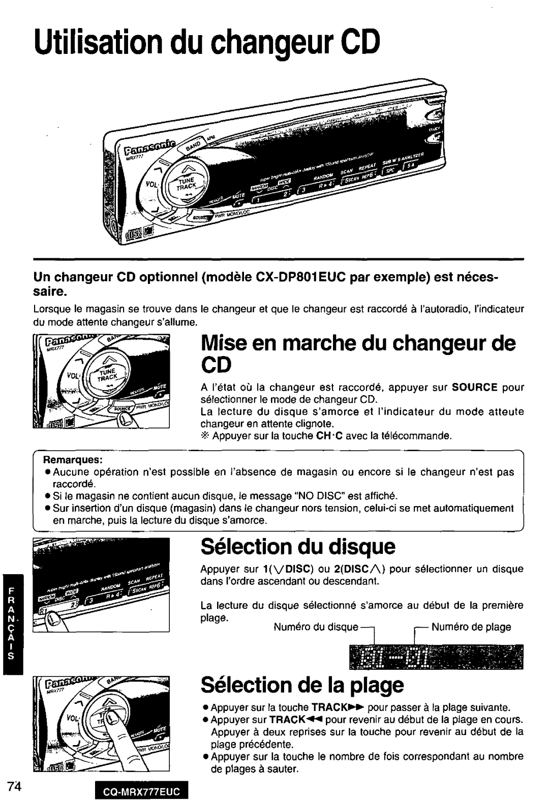 Panasonic CQ-MRX777EUC manual 