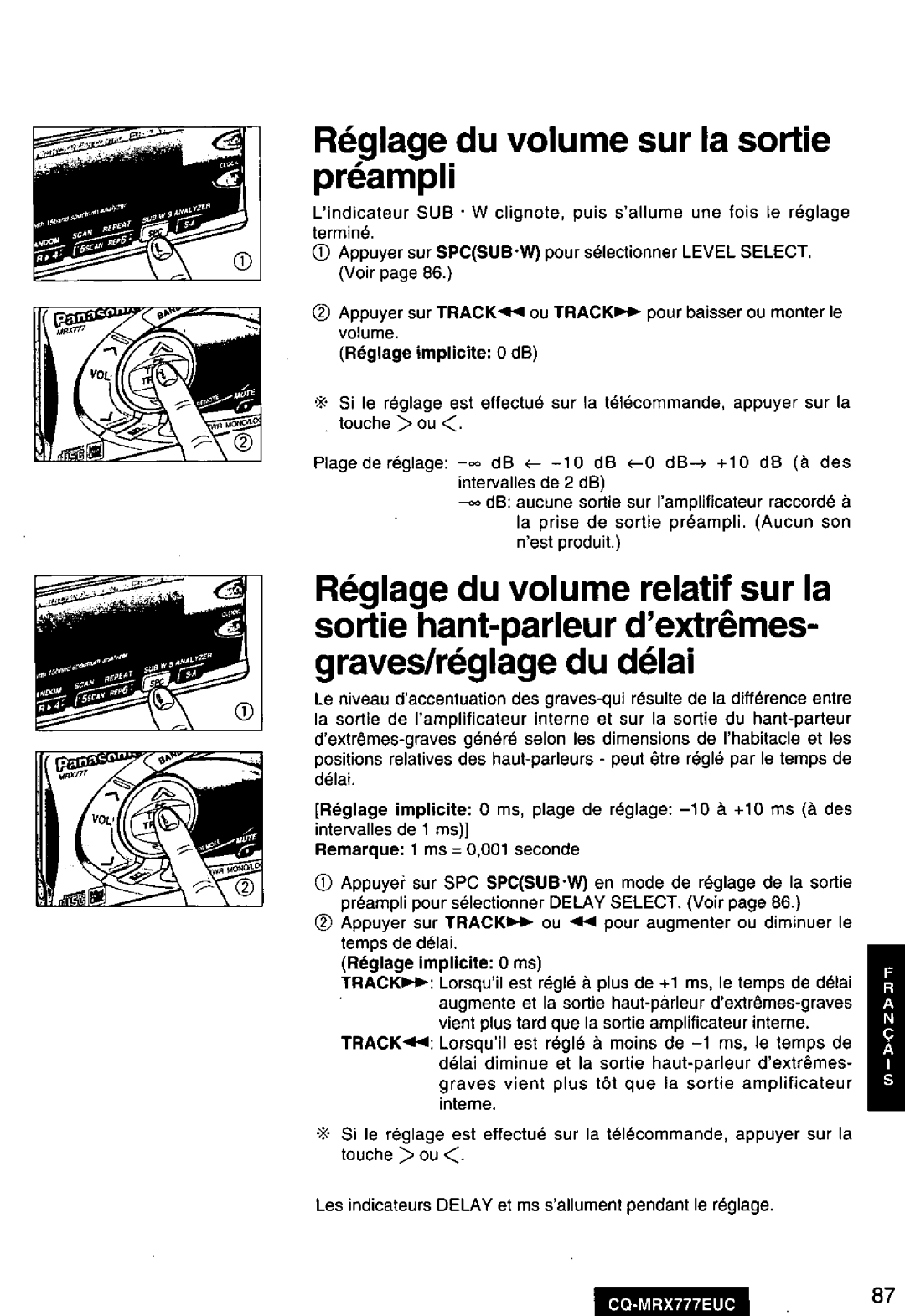 Panasonic CQ-MRX777EUC manual 