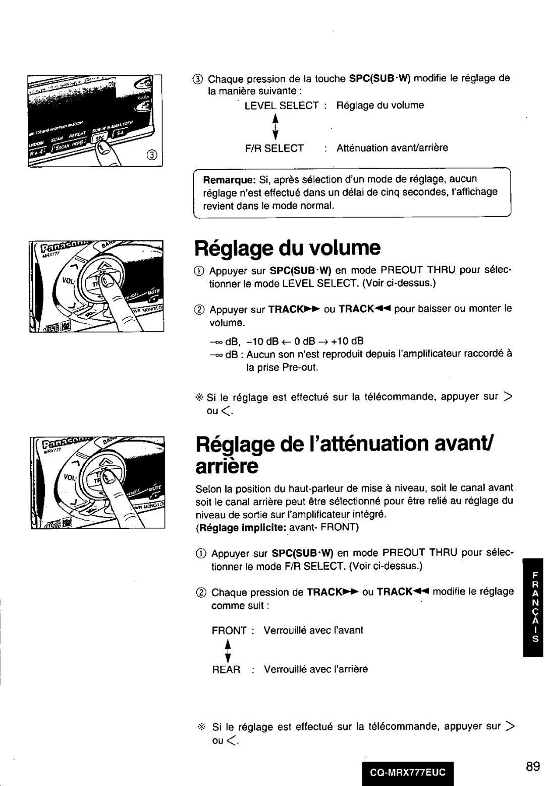 Panasonic CQ-MRX777EUC manual 