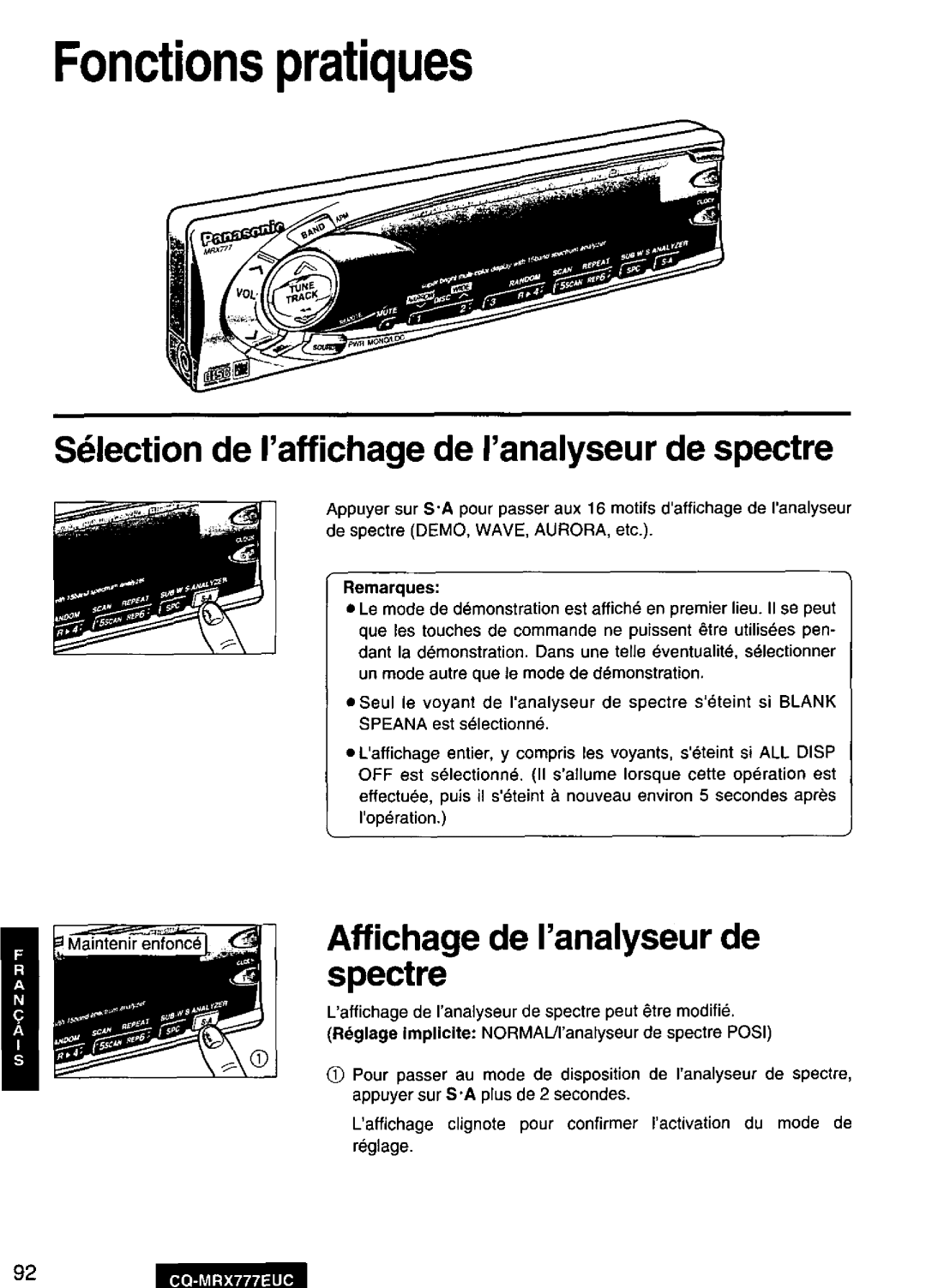 Panasonic CQ-MRX777EUC manual 