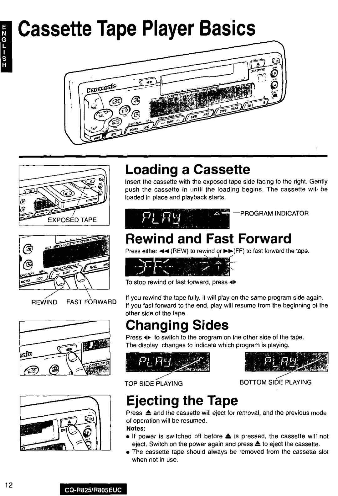 Panasonic CQ-R825, R805EUC manual 