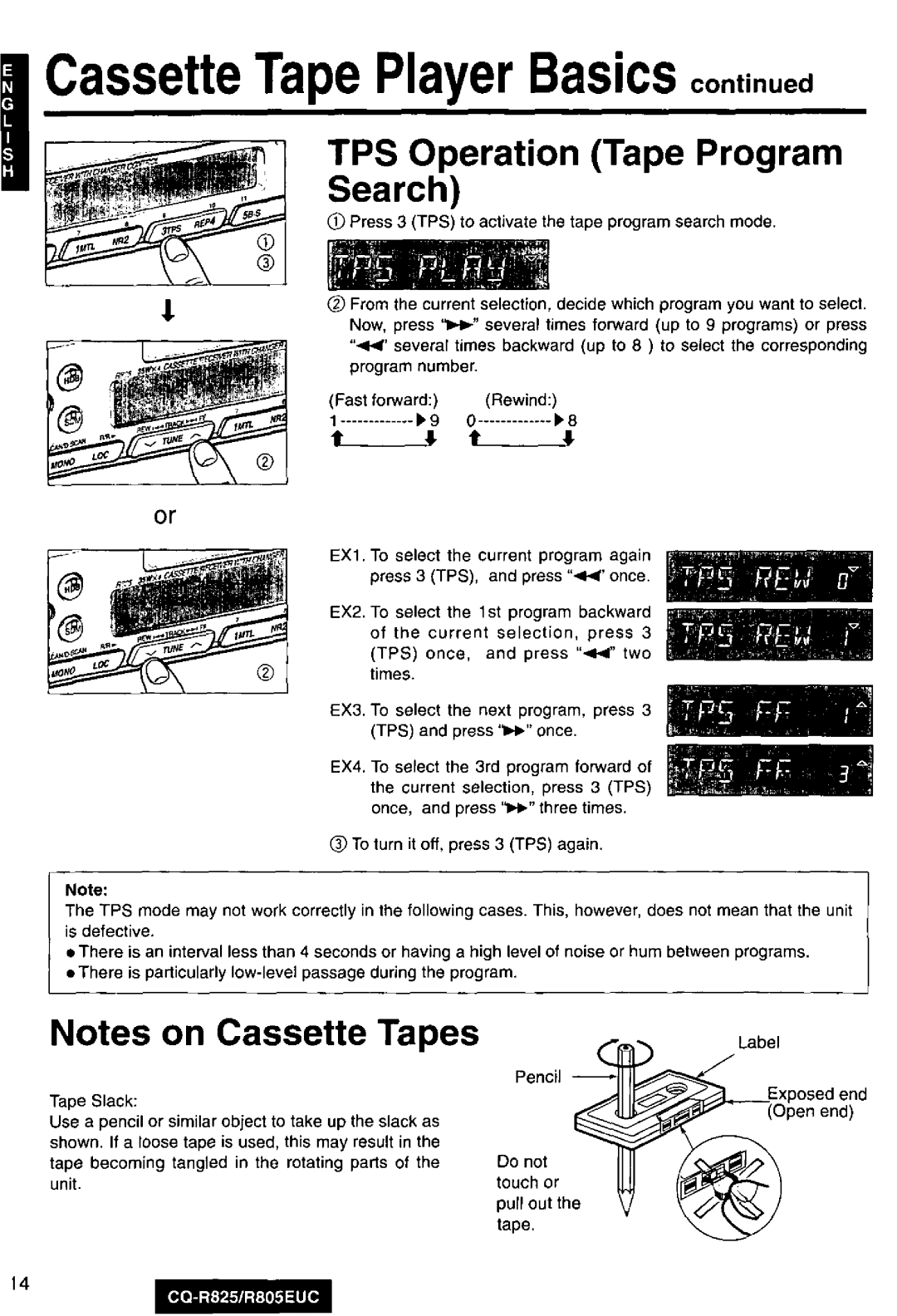 Panasonic CQ-R825, R805EUC manual 