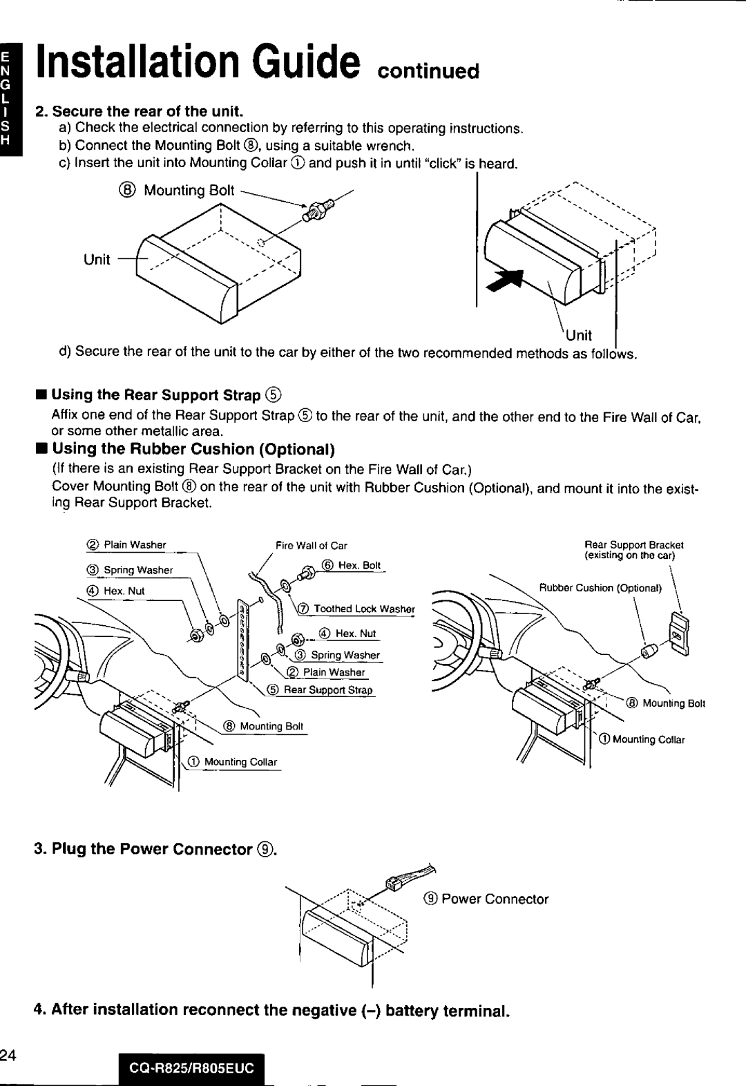 Panasonic CQ-R825, R805EUC manual 