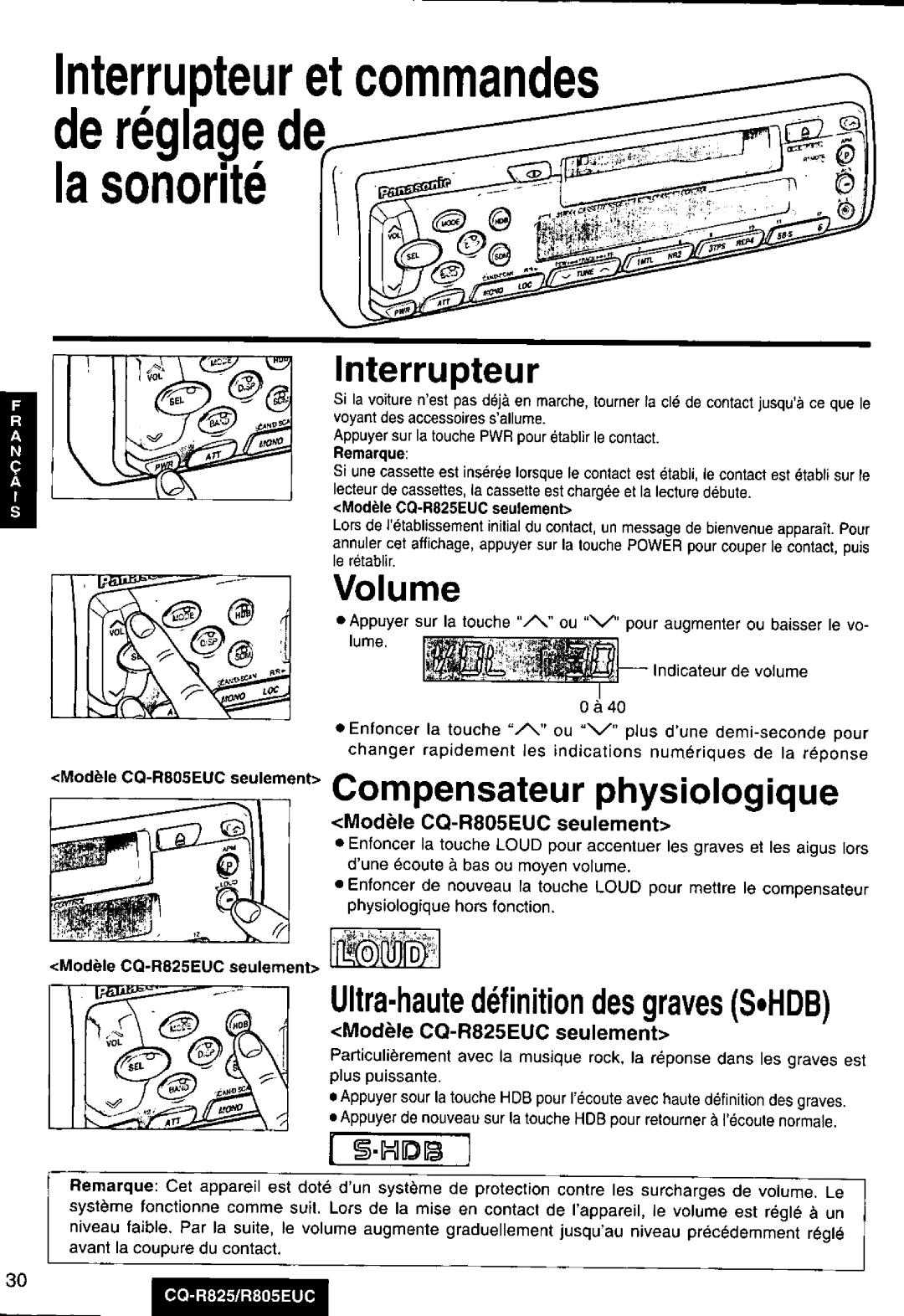 Panasonic CQ-R825, R805EUC manual 