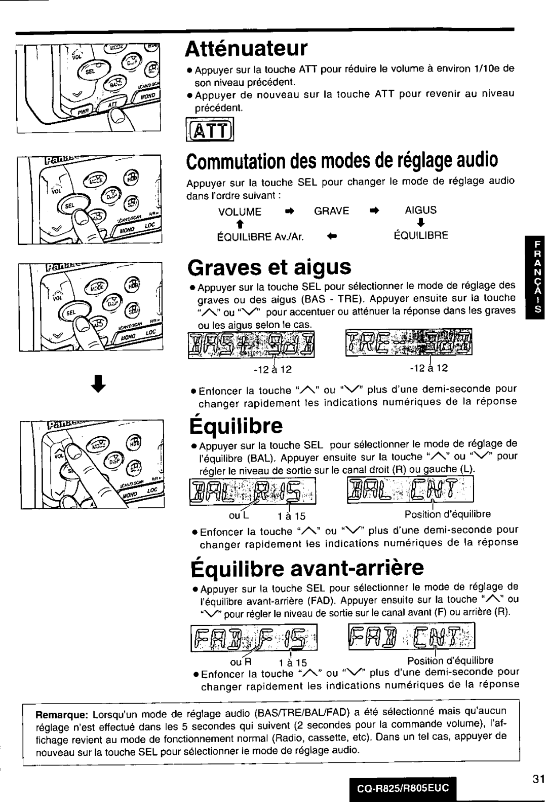 Panasonic R805EUC, CQ-R825 manual 