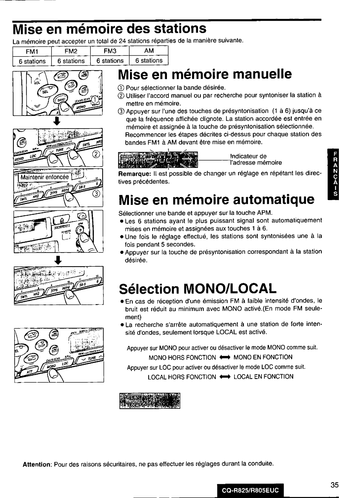 Panasonic R805EUC, CQ-R825 manual 