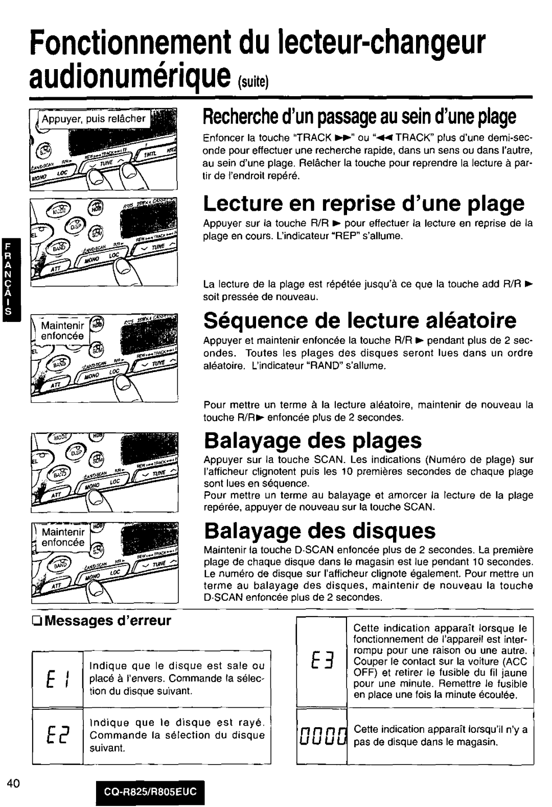 Panasonic CQ-R825, R805EUC manual 