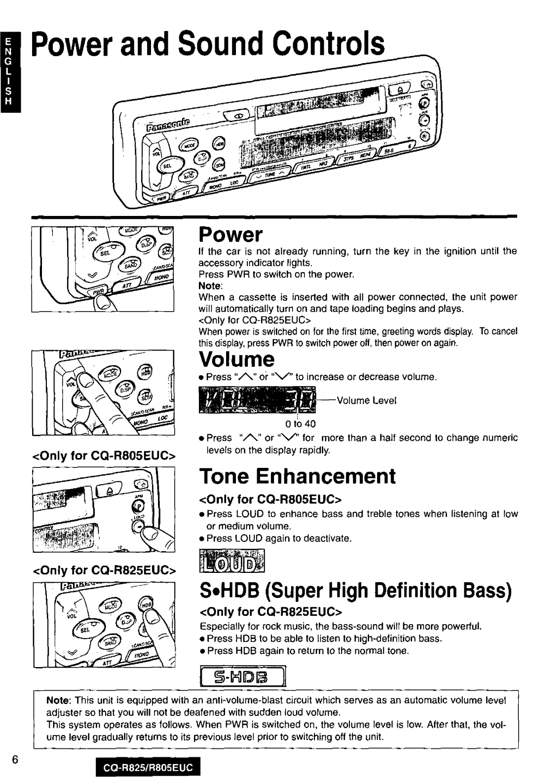 Panasonic CQ-R825, R805EUC manual 