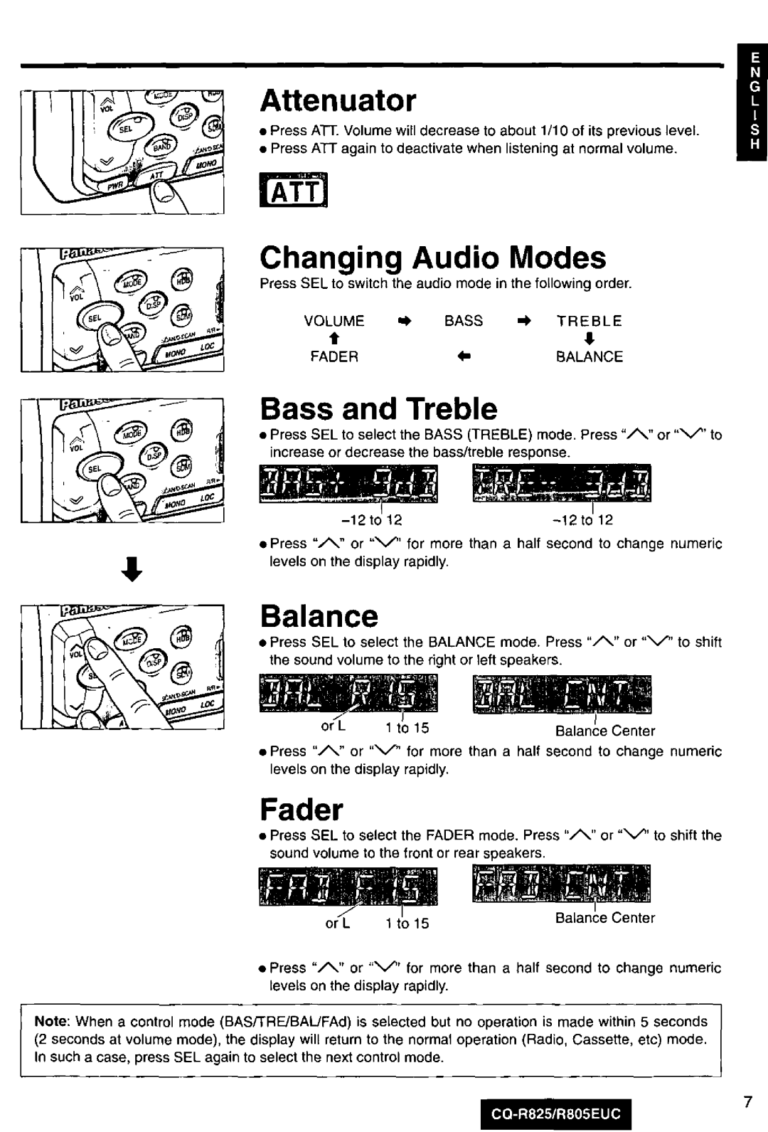 Panasonic R805EUC, CQ-R825 manual 