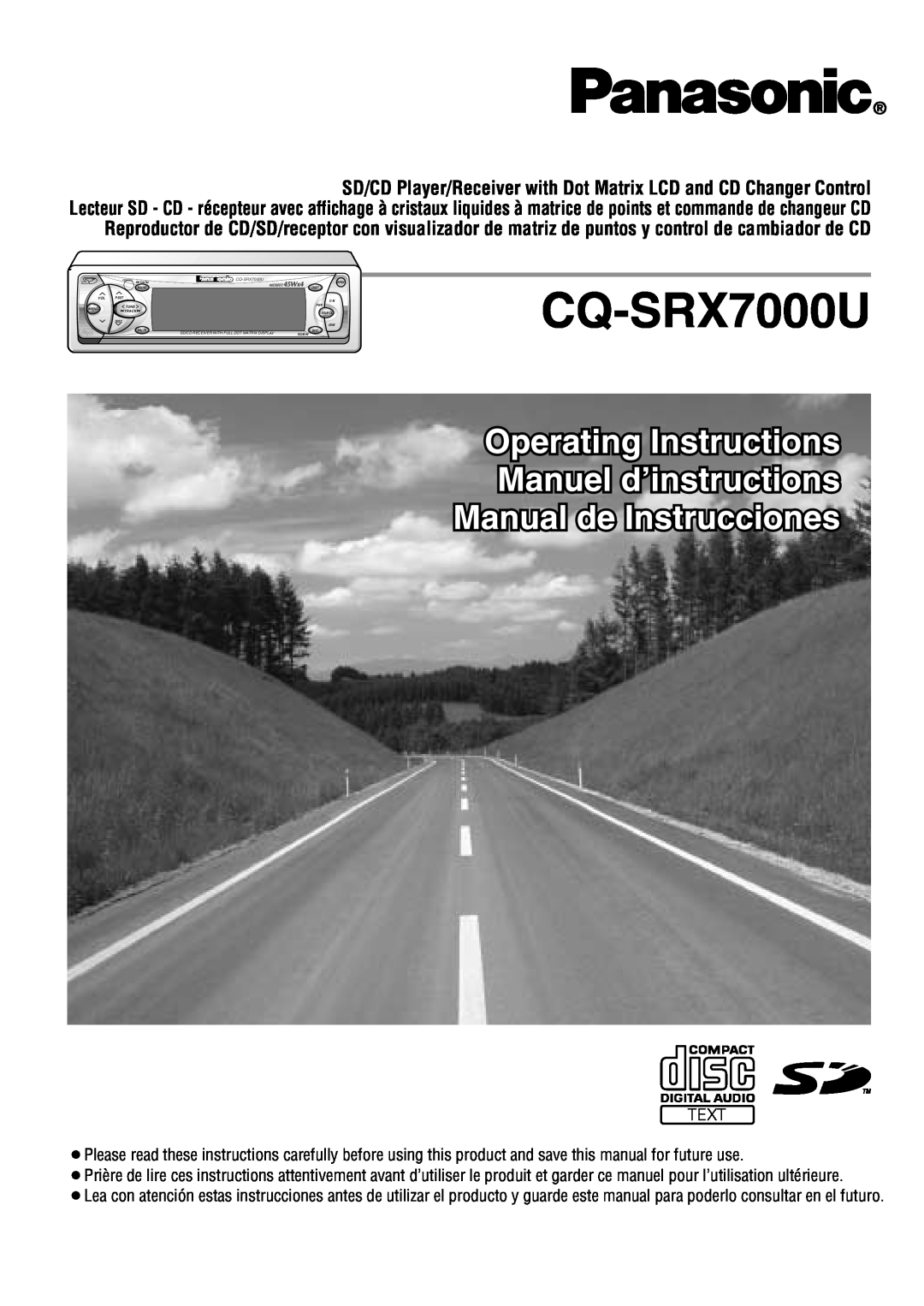 Panasonic CQ-SRX7000U manual Text 