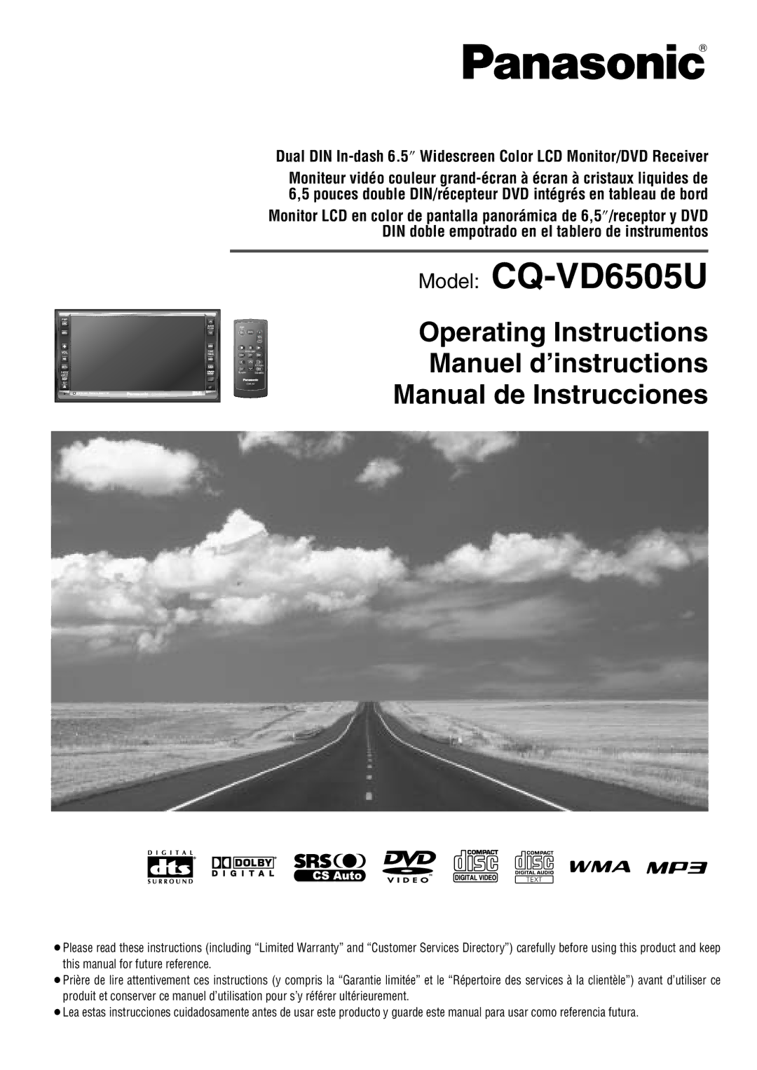 Panasonic warranty Model CQ-VD6505U 