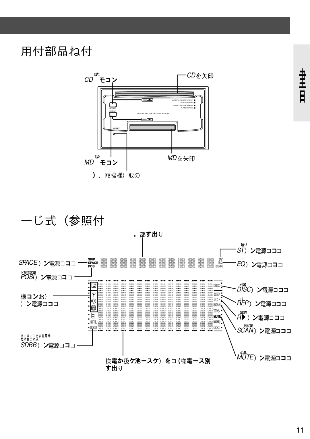 Panasonic CQ-VX3300D manual MDu Space Posi Sdbb Disc REP Scan Mute 