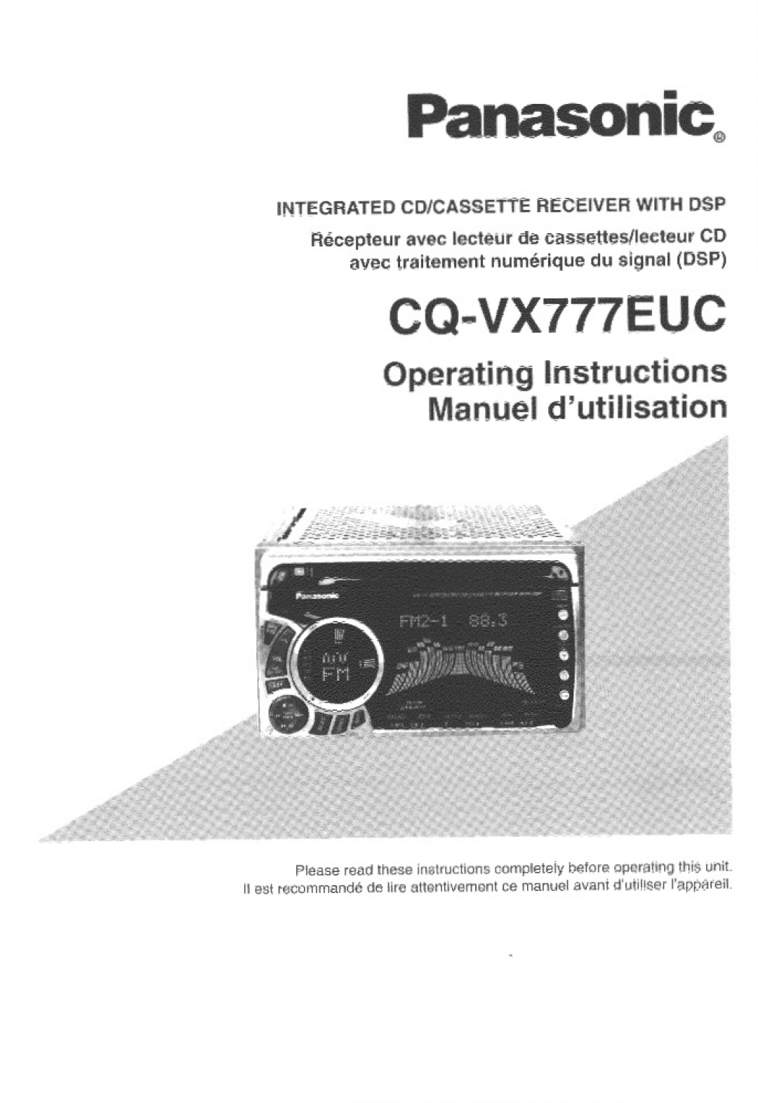 Panasonic CQ-VX777EUC manual 