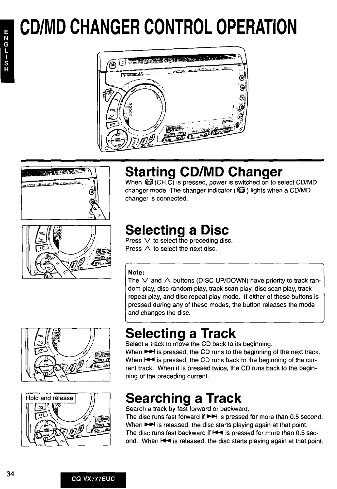 Panasonic CQ-VX777EUC manual 