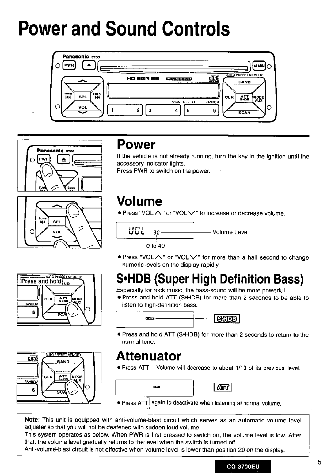 Panasonic CQ3700EU manual 