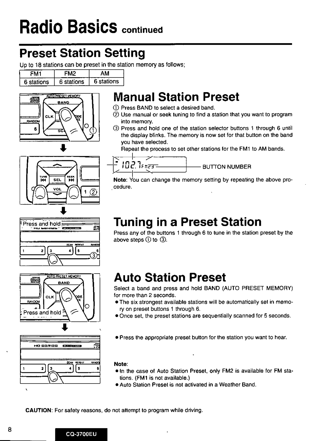 Panasonic CQ3700EU manual 