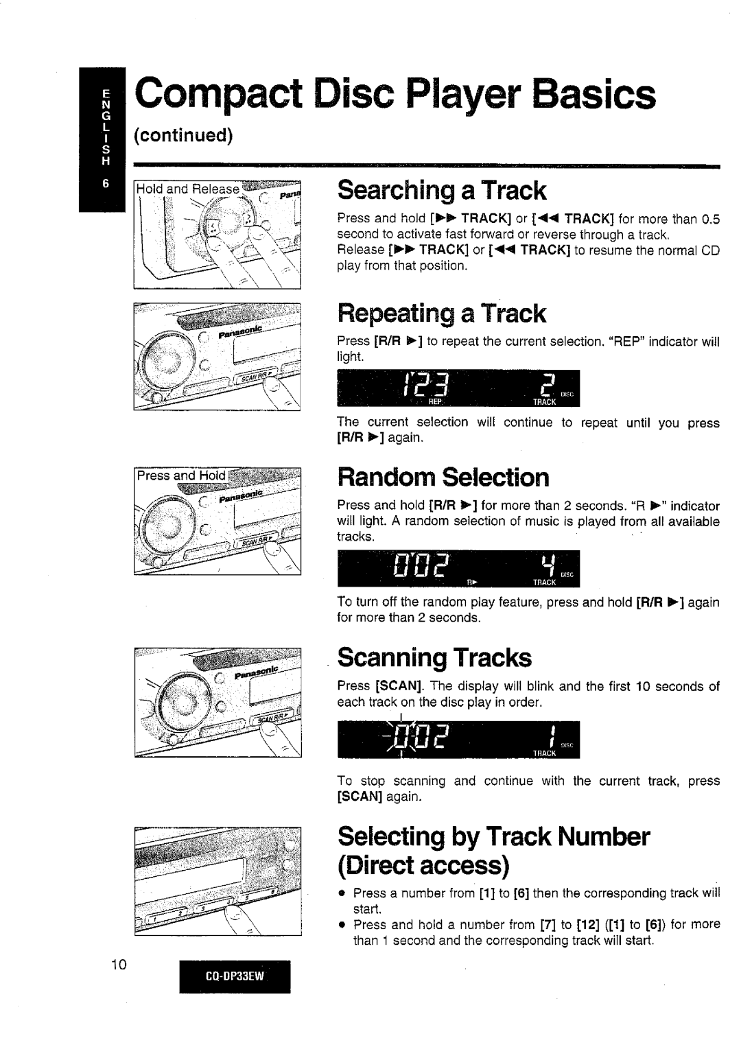 Panasonic CQDP33EW manual 