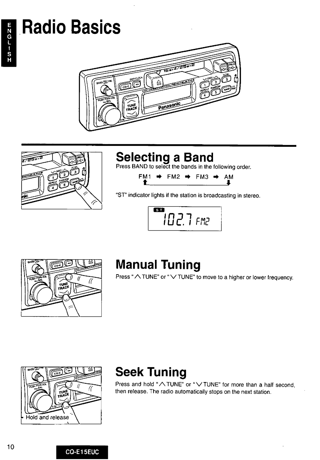 Panasonic CQE15EUC manual 