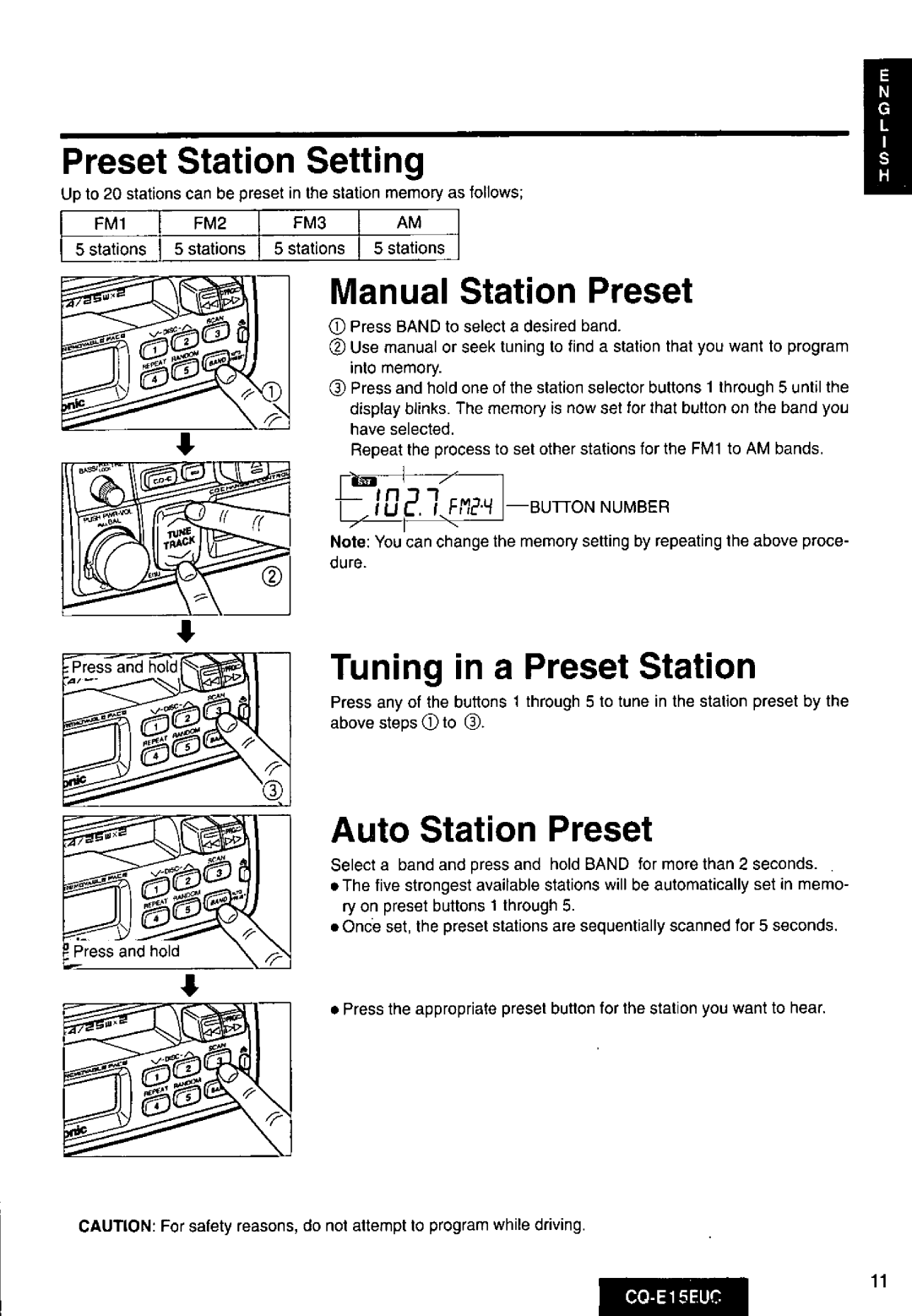 Panasonic CQE15EUC manual 