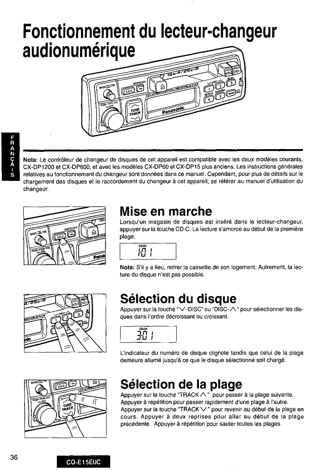 Panasonic CQE15EUC manual 