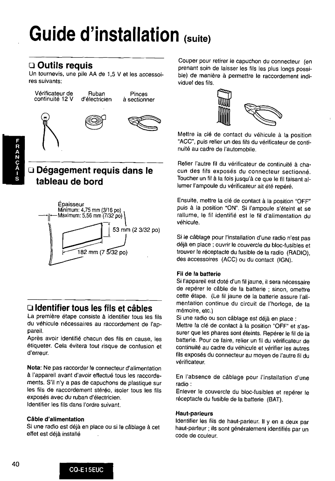 Panasonic CQE15EUC manual 