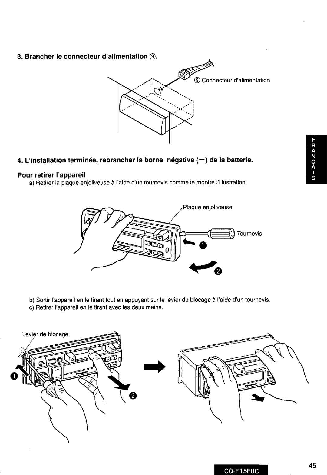 Panasonic CQE15EUC manual 