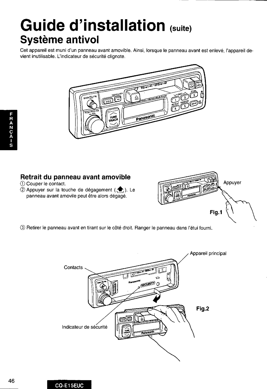 Panasonic CQE15EUC manual 