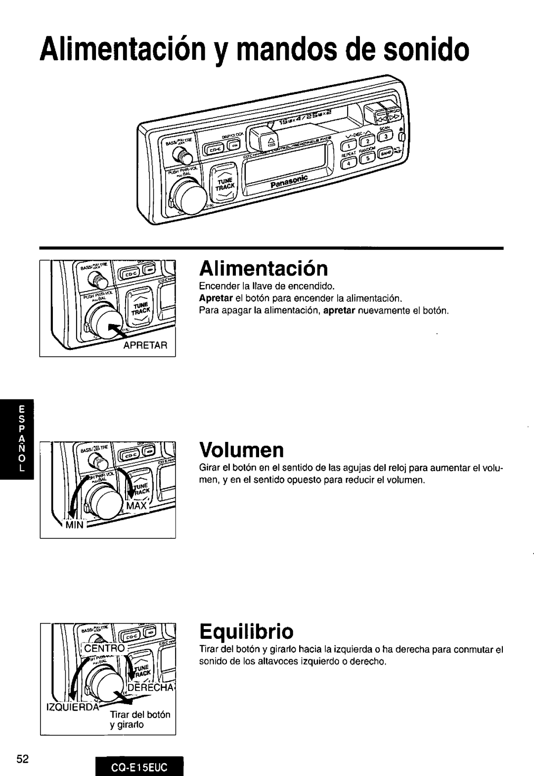 Panasonic CQE15EUC manual 