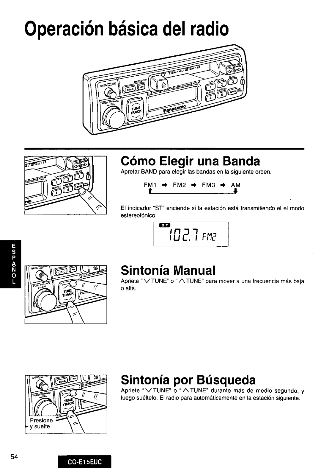 Panasonic CQE15EUC manual 