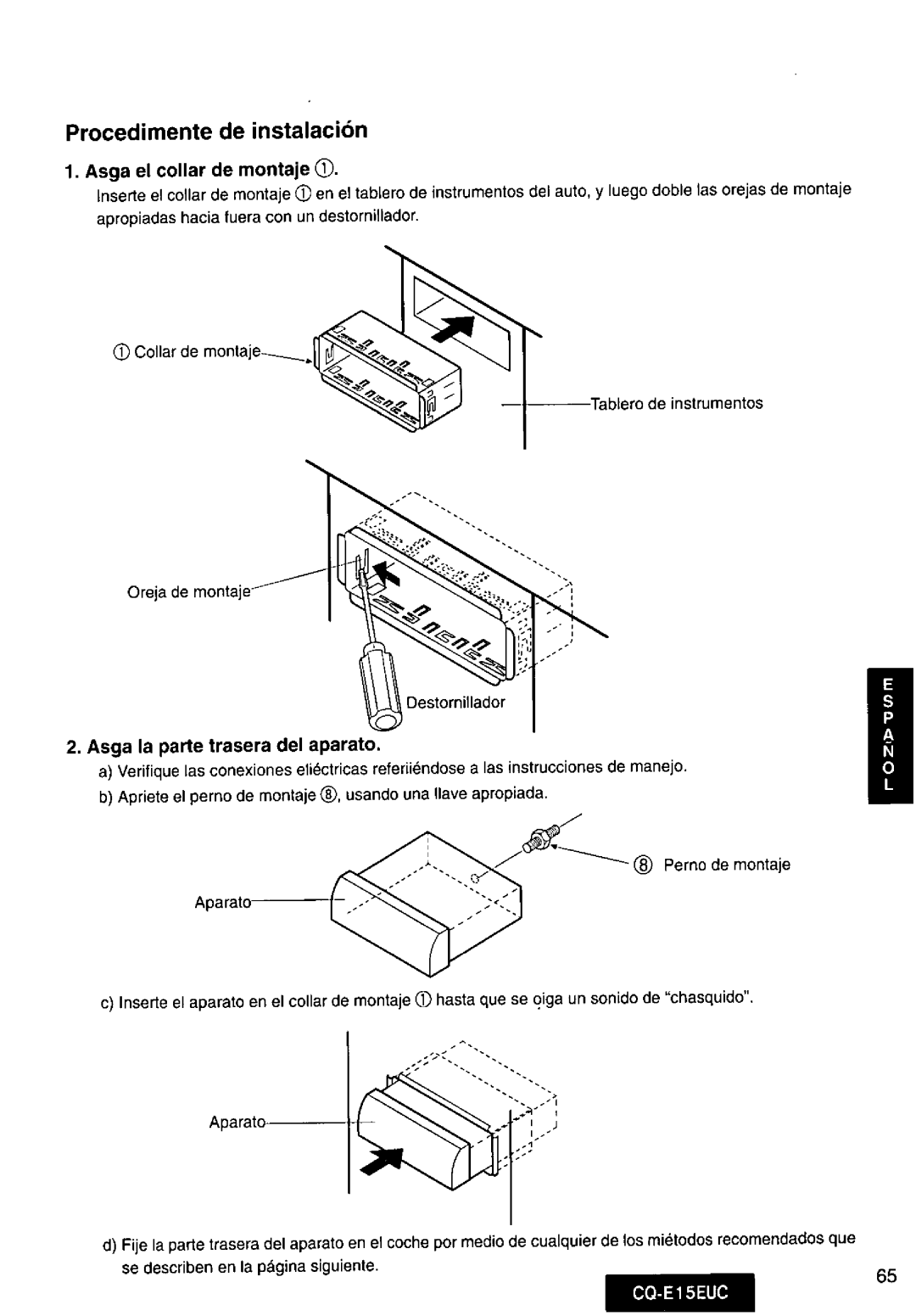 Panasonic CQE15EUC manual 