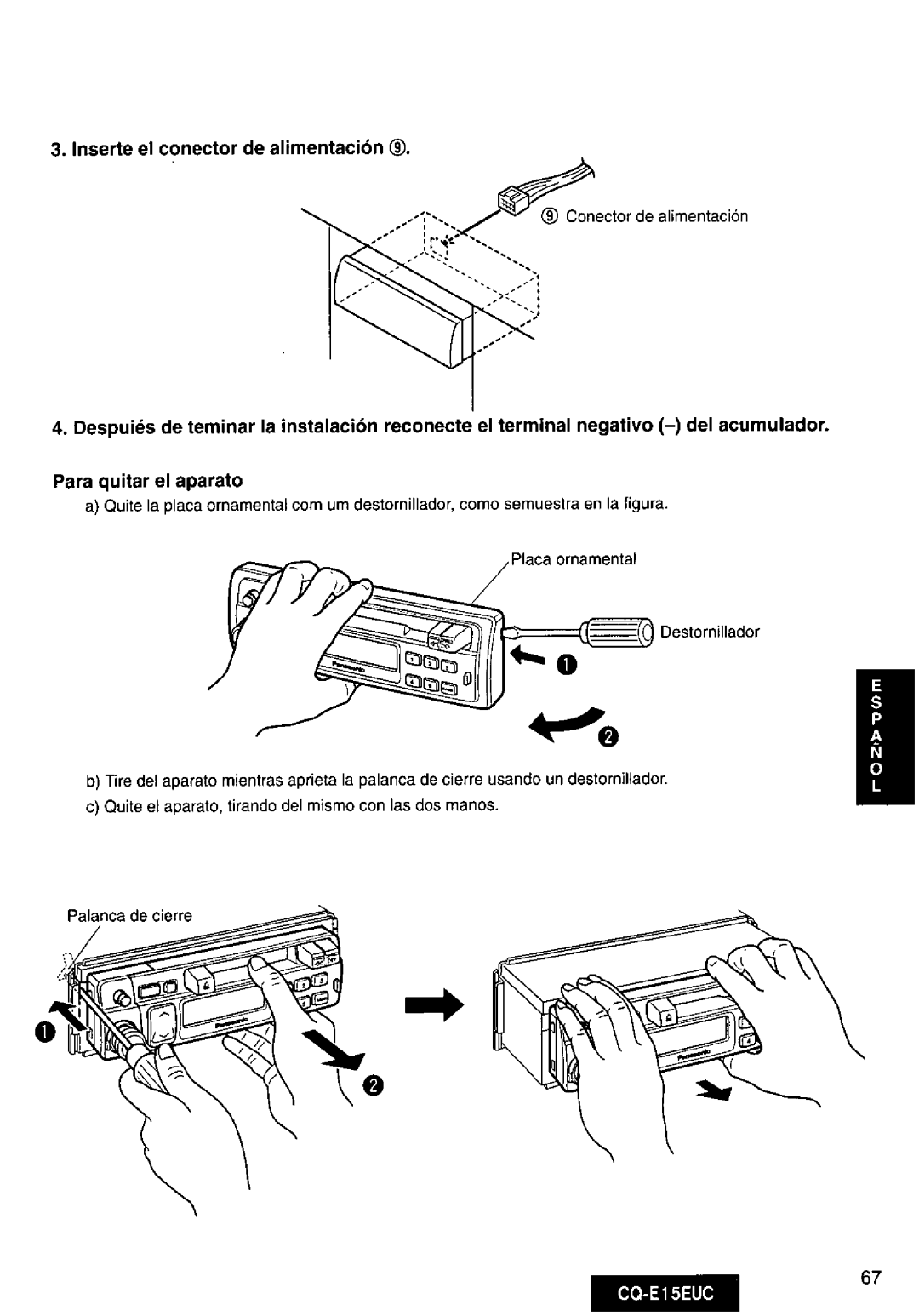 Panasonic CQE15EUC manual 