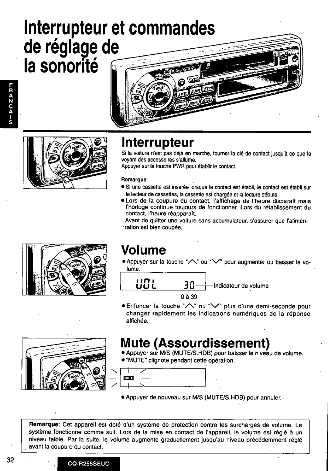 Panasonic CQR255SEUC manual 