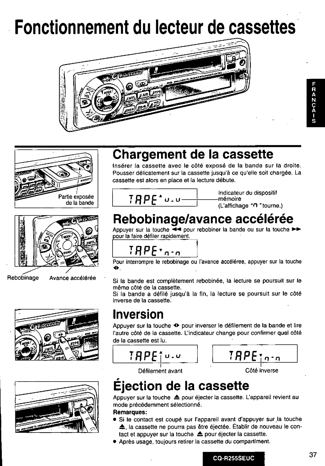 Panasonic CQR255SEUC manual 