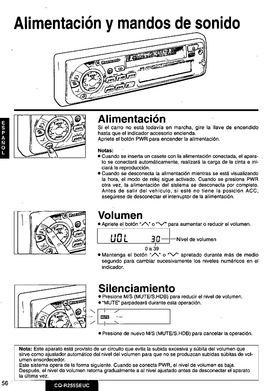 Panasonic CQR255SEUC manual 