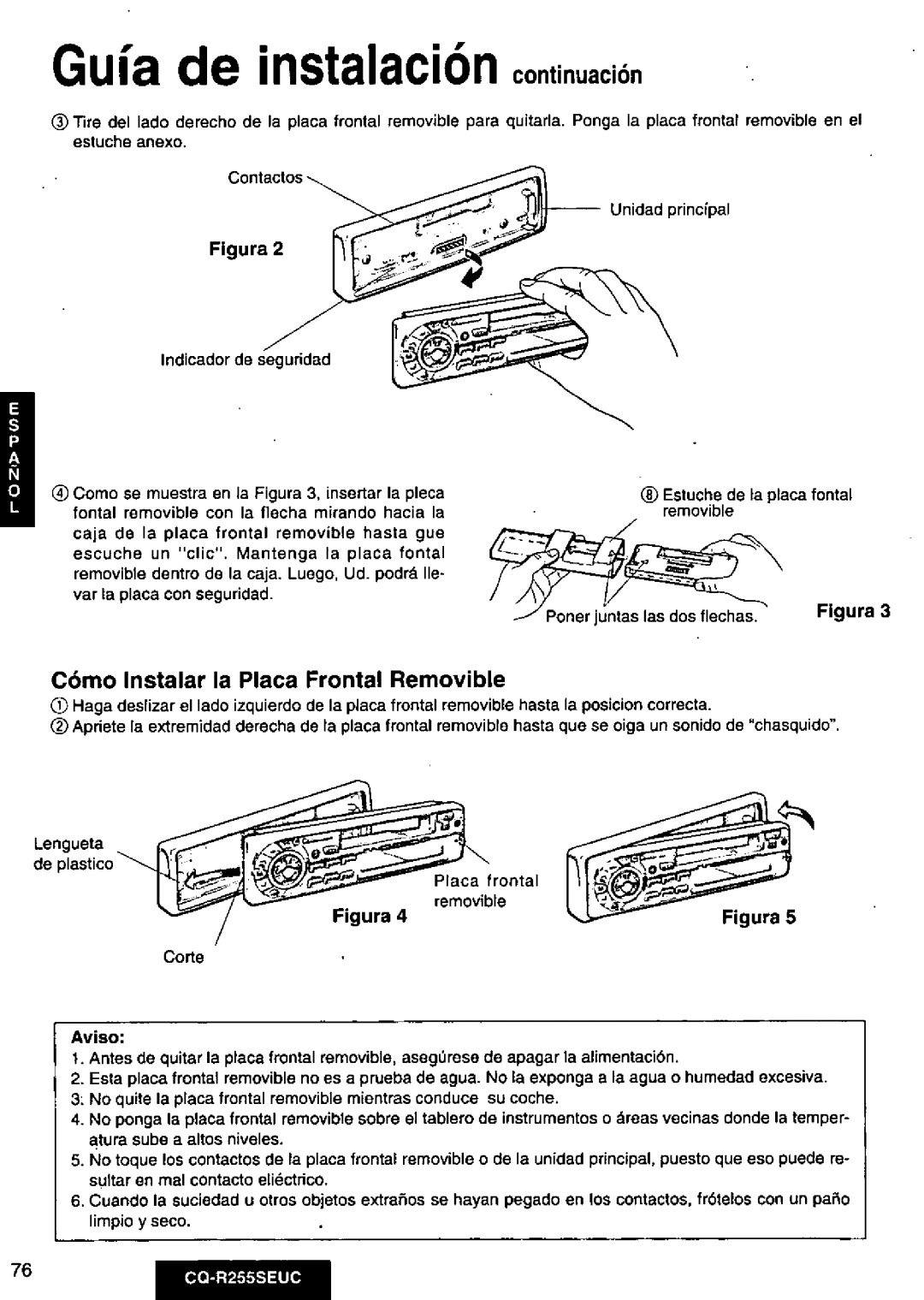 Panasonic CQR255SEUC manual 