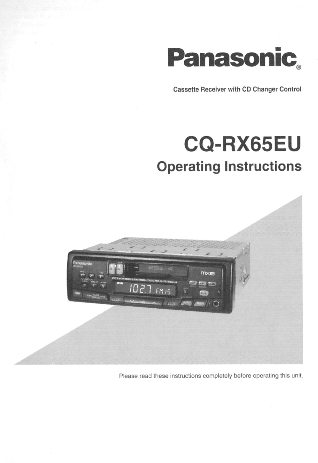 Panasonic CQRX65EU manual 