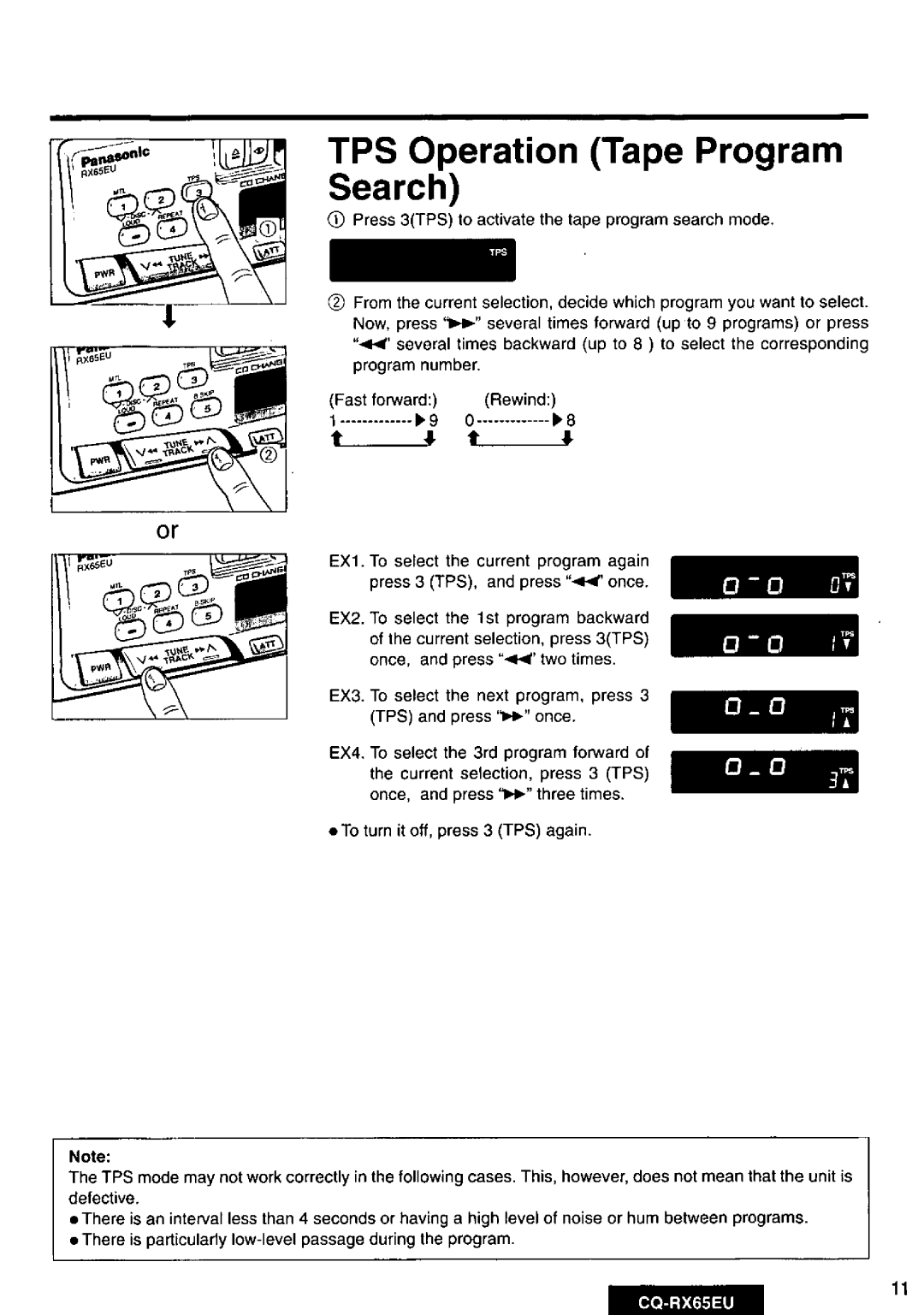 Panasonic CQRX65EU manual 