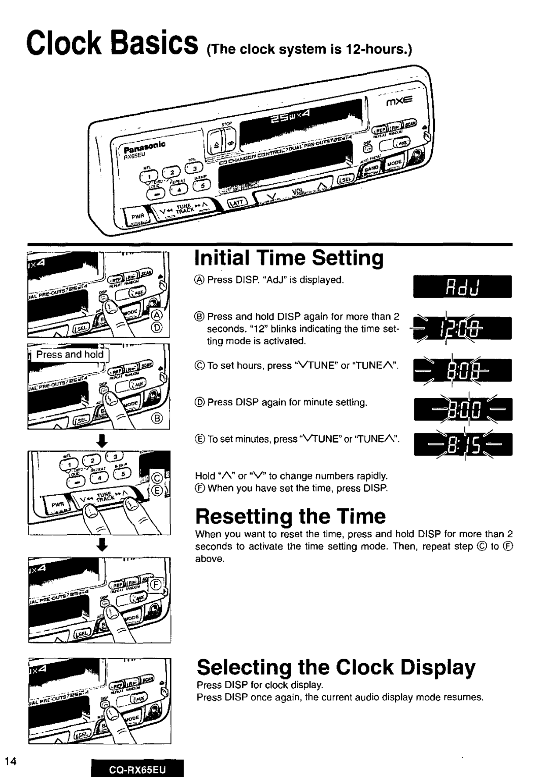 Panasonic CQRX65EU manual 