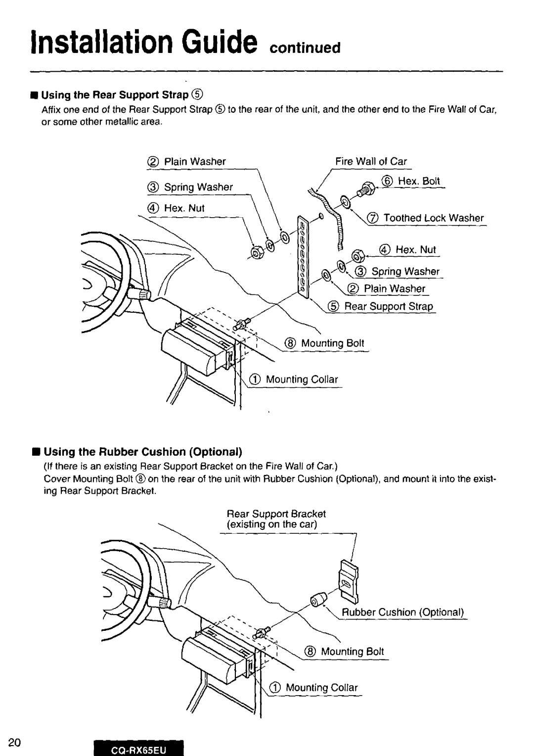 Panasonic CQRX65EU manual 