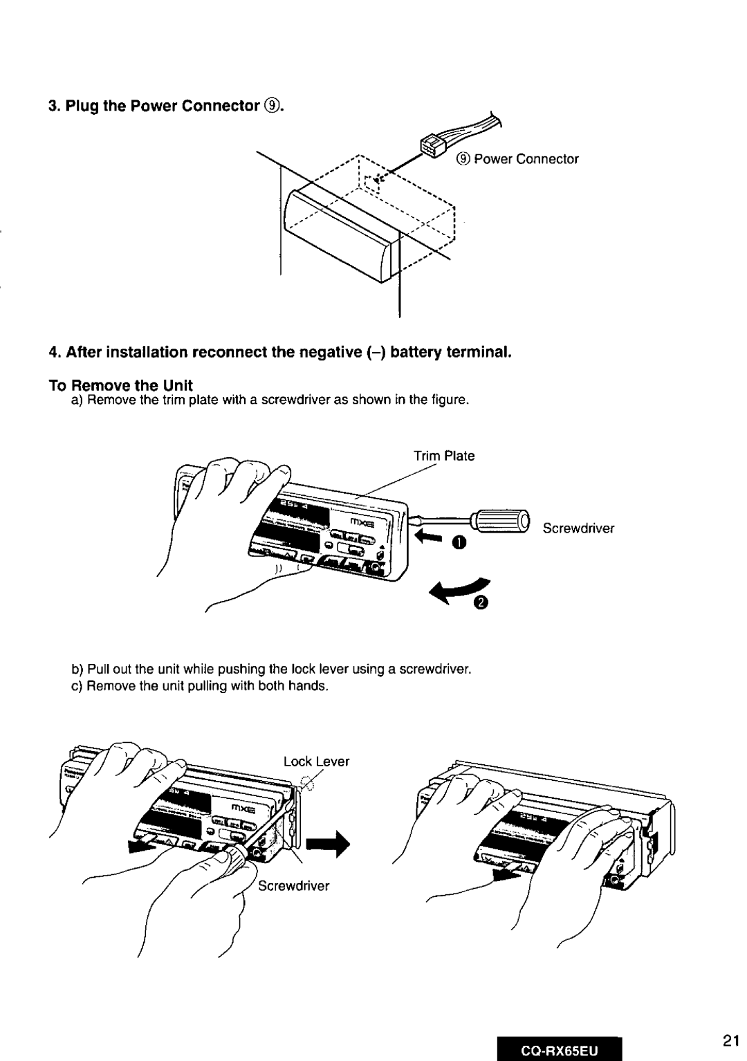 Panasonic CQRX65EU manual 