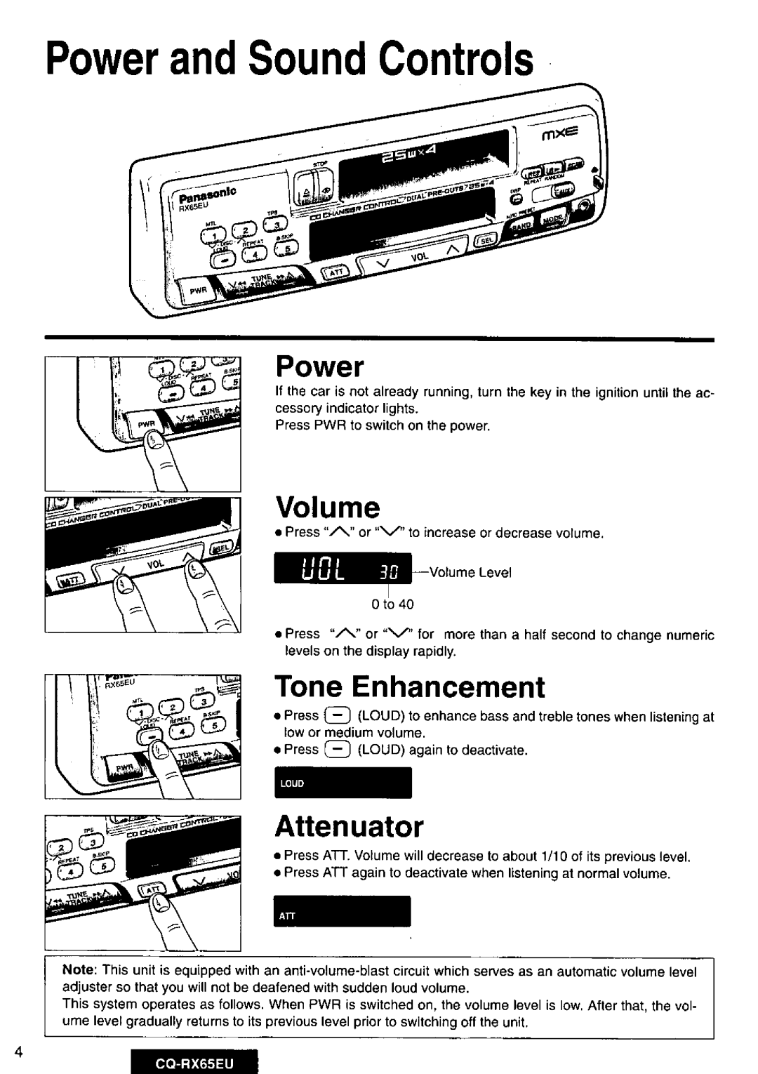 Panasonic CQRX65EU manual 