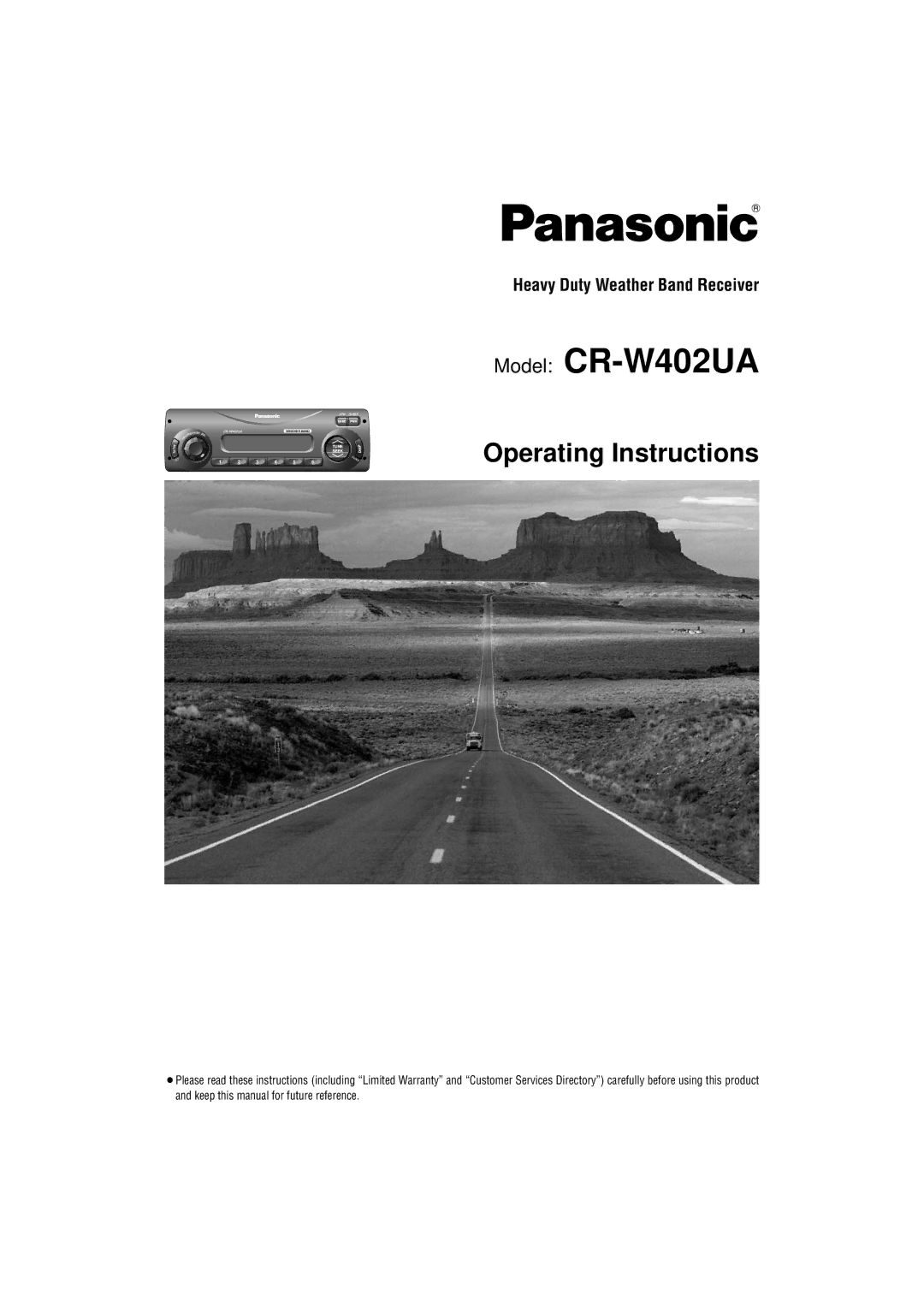 Panasonic operating instructions Model CR-W402UA 