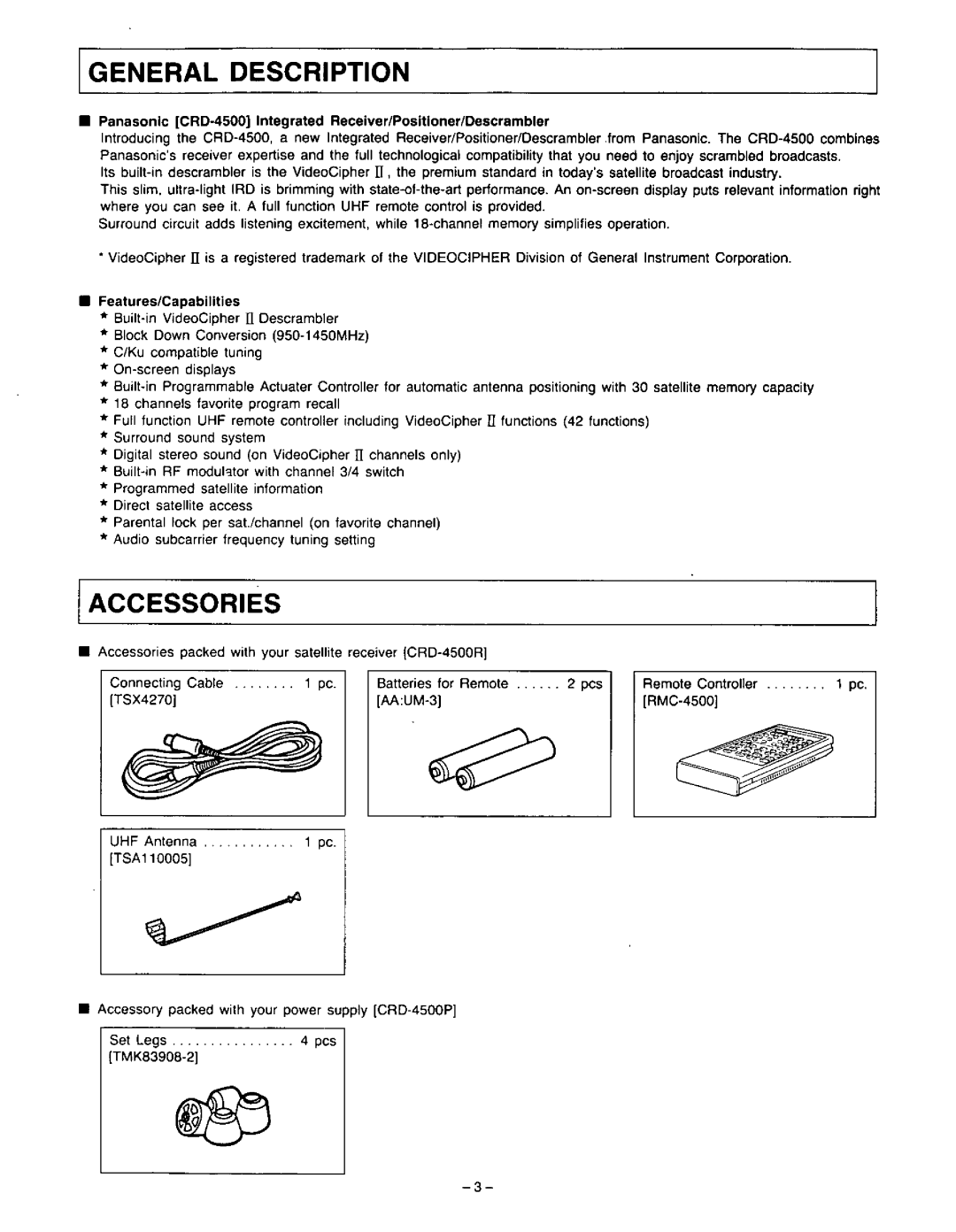 Panasonic CRD-4500 manual 