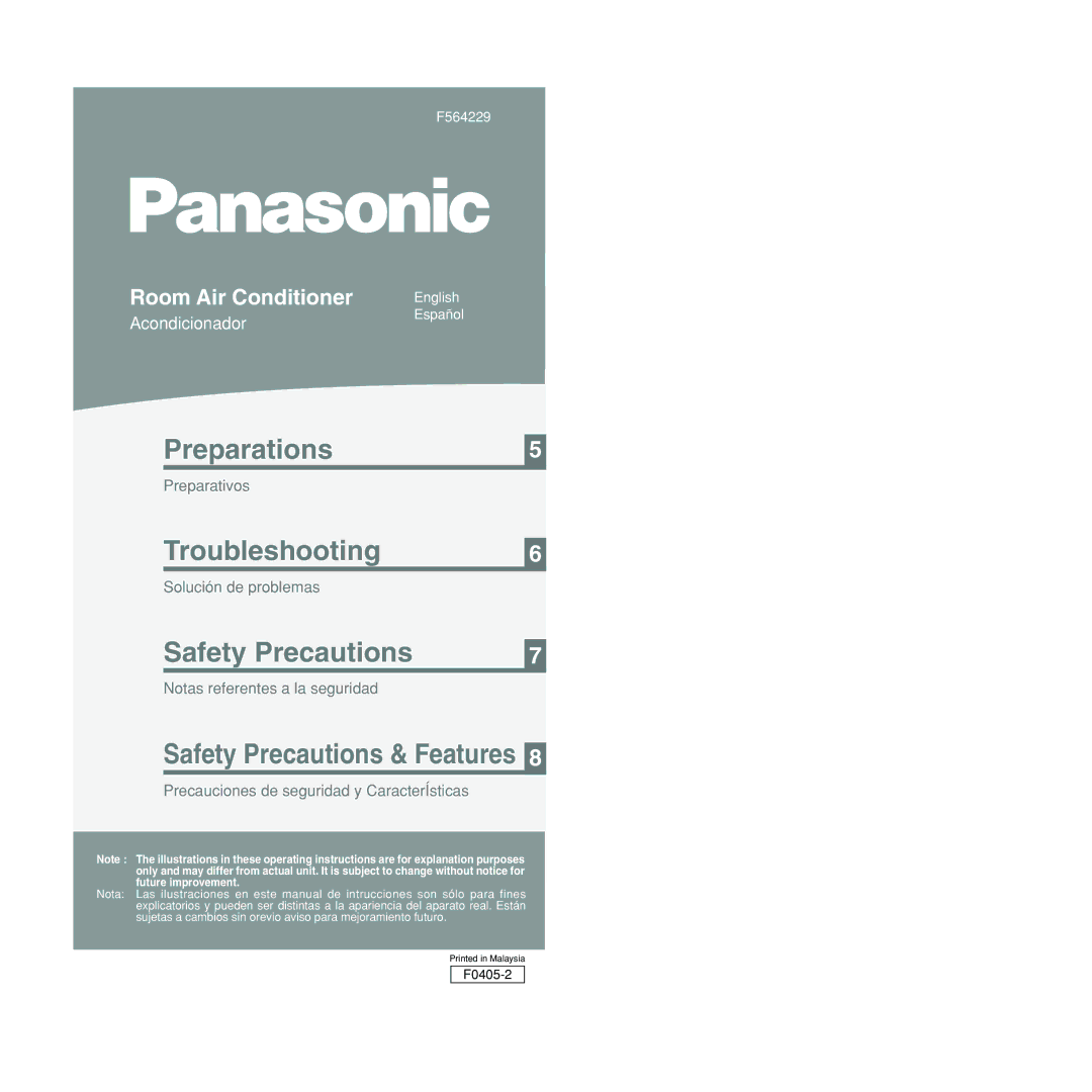 Panasonic CS-C28CKU, CU-C28CKU manual Preparations 