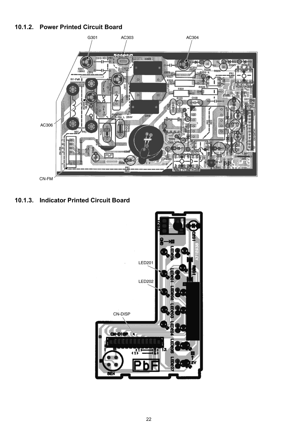 Panasonic CS-CE9JKE specifications Power Printed Circuit Board Indicator Printed Circuit Board 