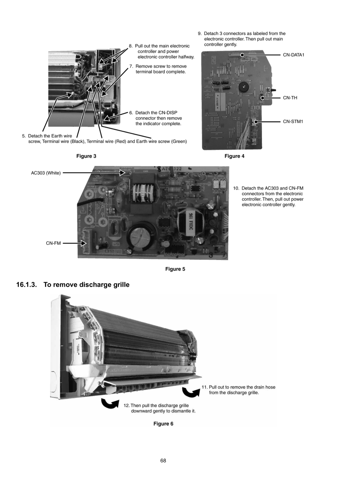 Panasonic CS-CE9JKE specifications To remove discharge grille 