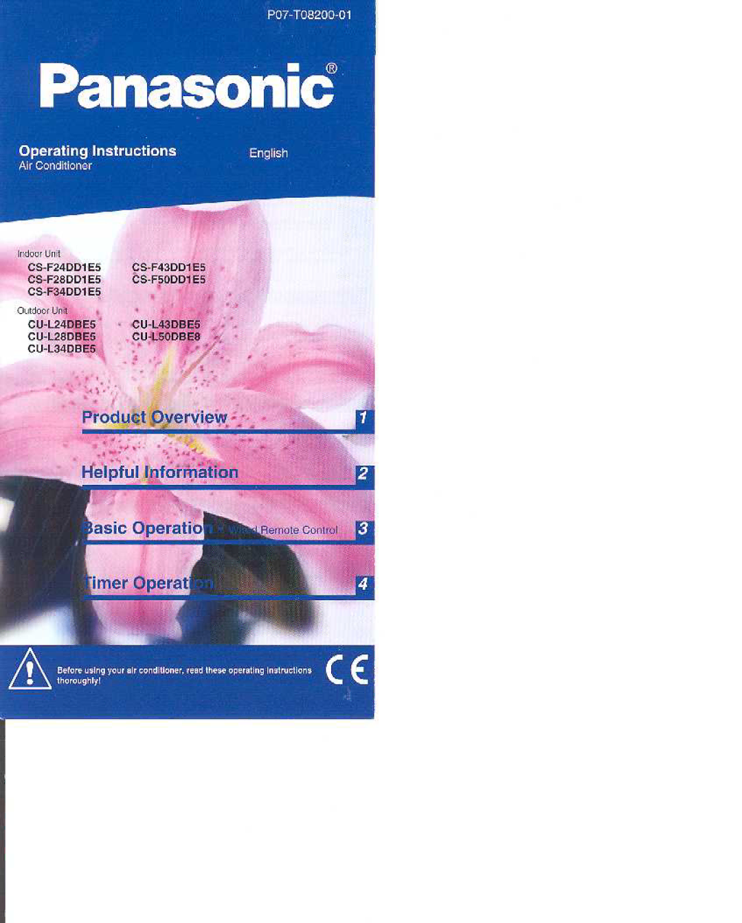 Panasonic CS-F24DD1ES manual 