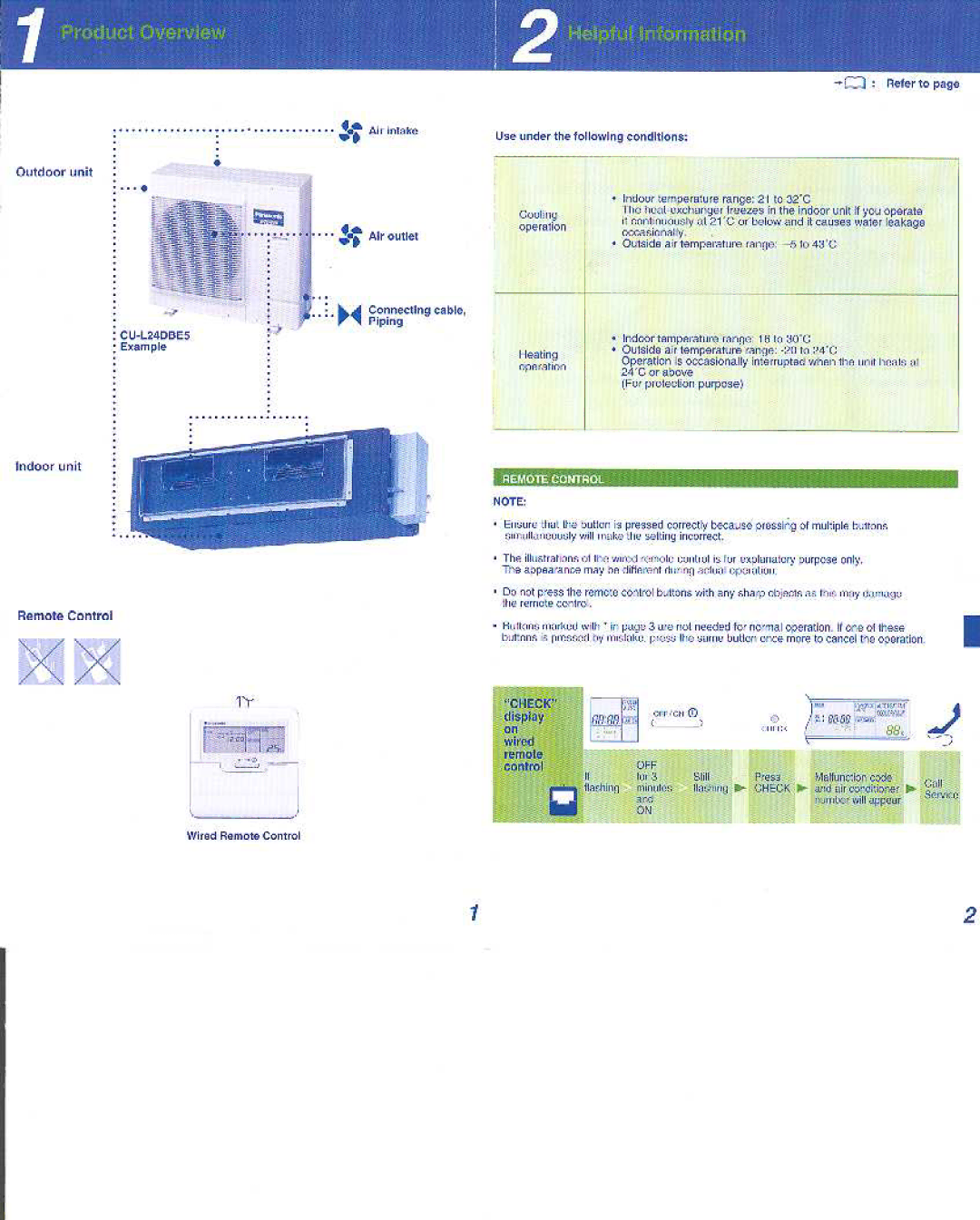 Panasonic CS-F24DD1ES manual 