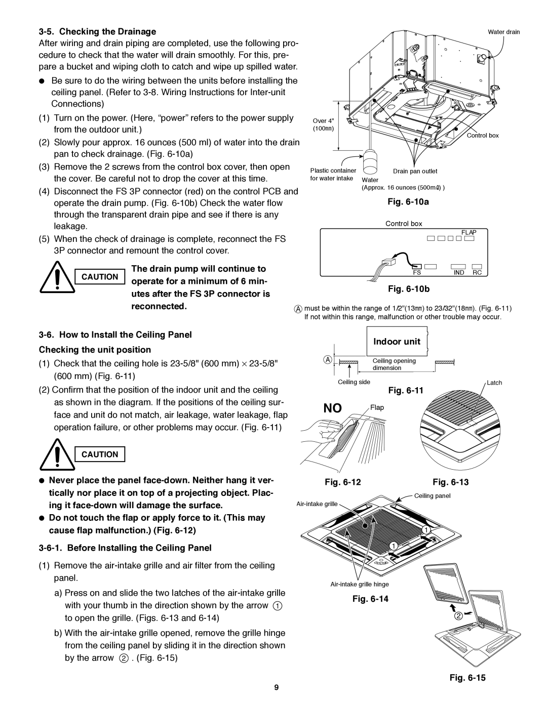 Panasonic CU-3KE19NBU, CS-MKE9NB4U, CU-4KE31NBU, CU-4KE24NBU, CS-MKE12NB4U, CS-KE18NB4UW, CZ-18BT1U Checking the Drainage, 10a 